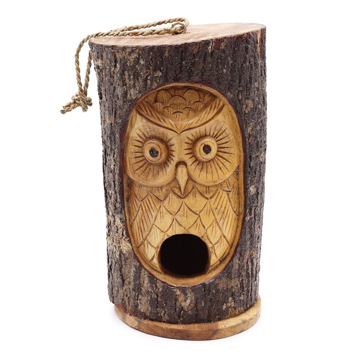 Tree Trunk Face Bird House – Wise Owl