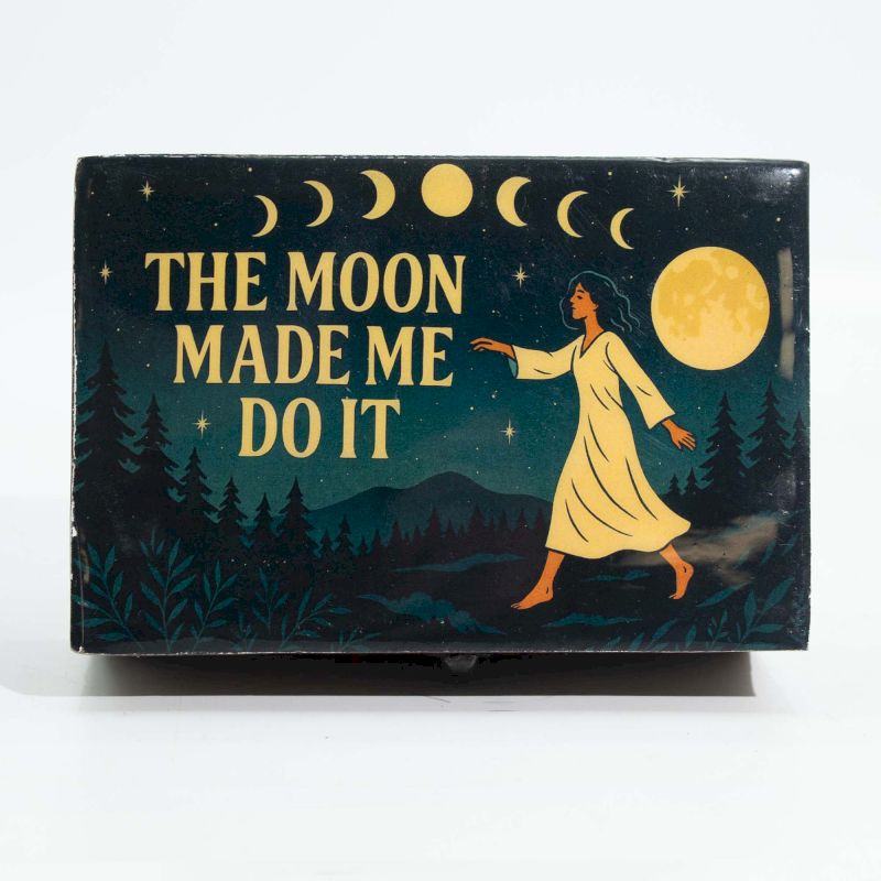 Enamelled Wooden Box – The Moon Made Me Do It, Medium
