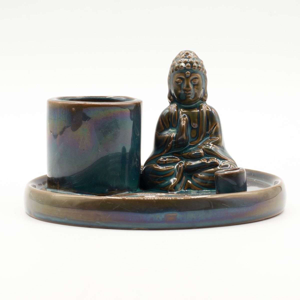 Multi-Purpose Buddha Ceramic Incense Plate – Blue