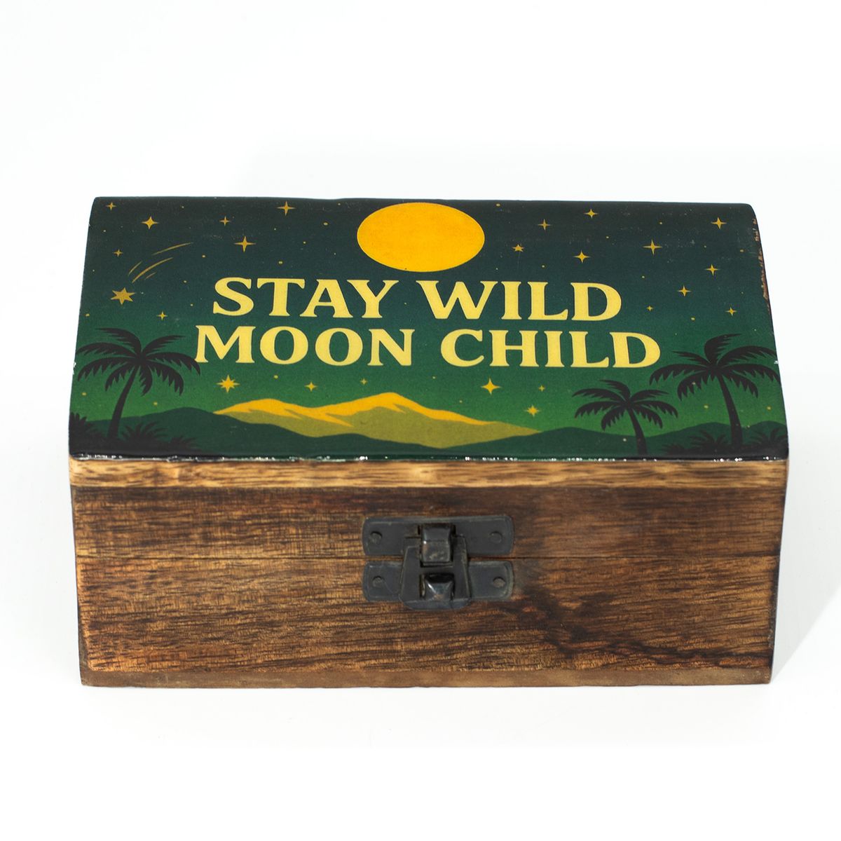 Enamelled Wooden Box – Stay Wild Moon Child, Medium