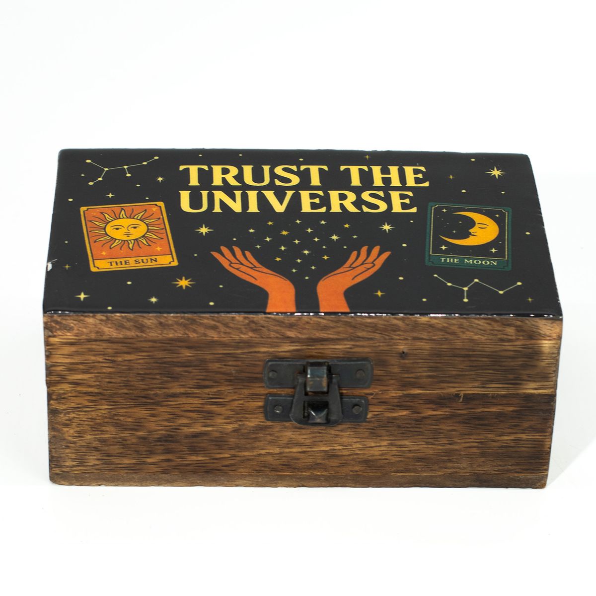 Enamelled Wooden Box – Trust the Universe, Medium