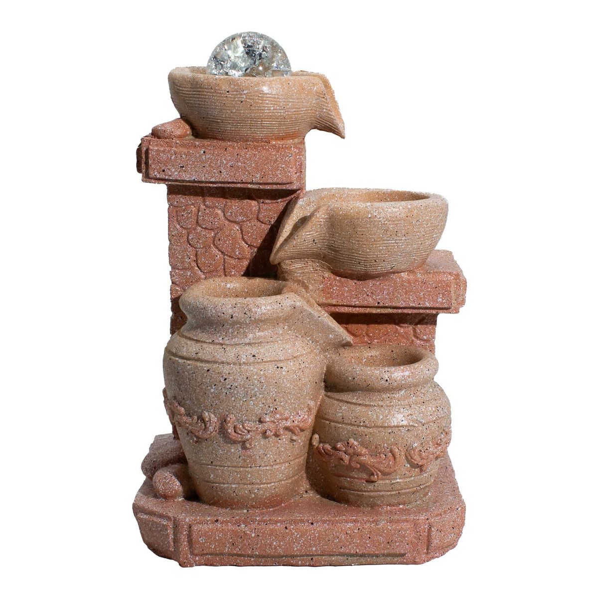 Mediterranean Cascading Pots Tabletop Water Feature – 27cm