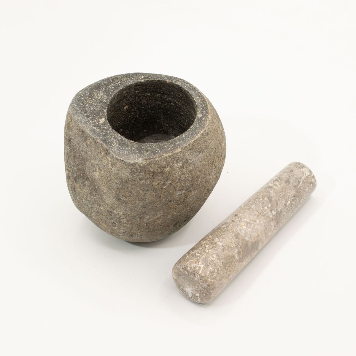 Natural Riverstone Decorative Pestle & Mortar – Medium, 12x8cm