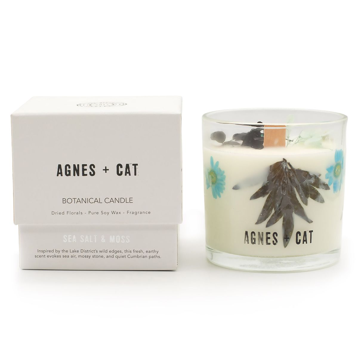Agnes + Cat Botanical Soy Wax Candle – Sea Salt & Moss