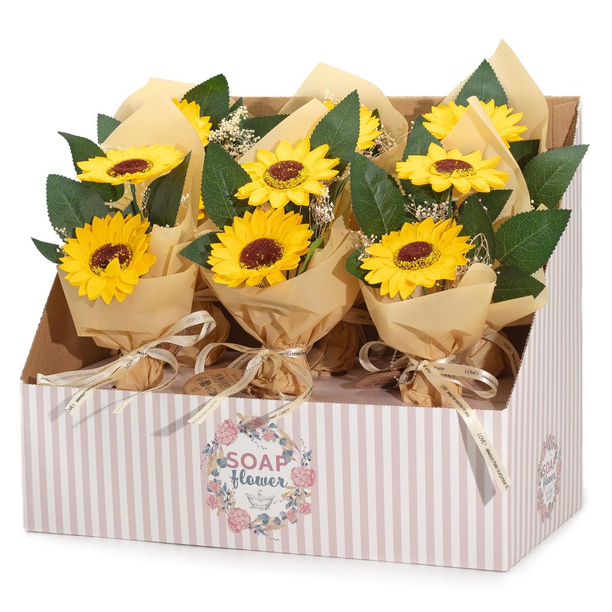 Soap Flower Bouquet – Two Sunflowers