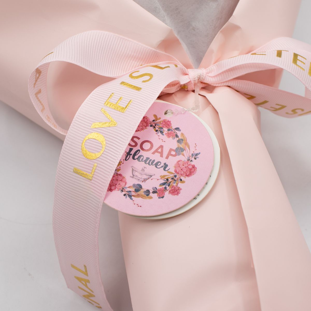 Love is Eternal Soap Rose Bouquet – Pink Roses, Large