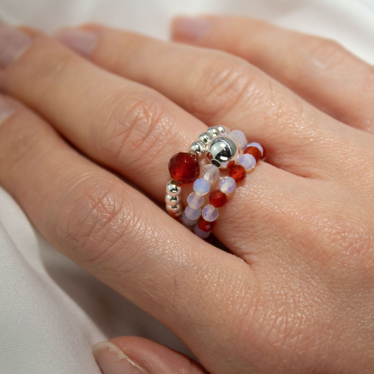 Nymph Spirit Gemstone Ring Set – Blood Moon
