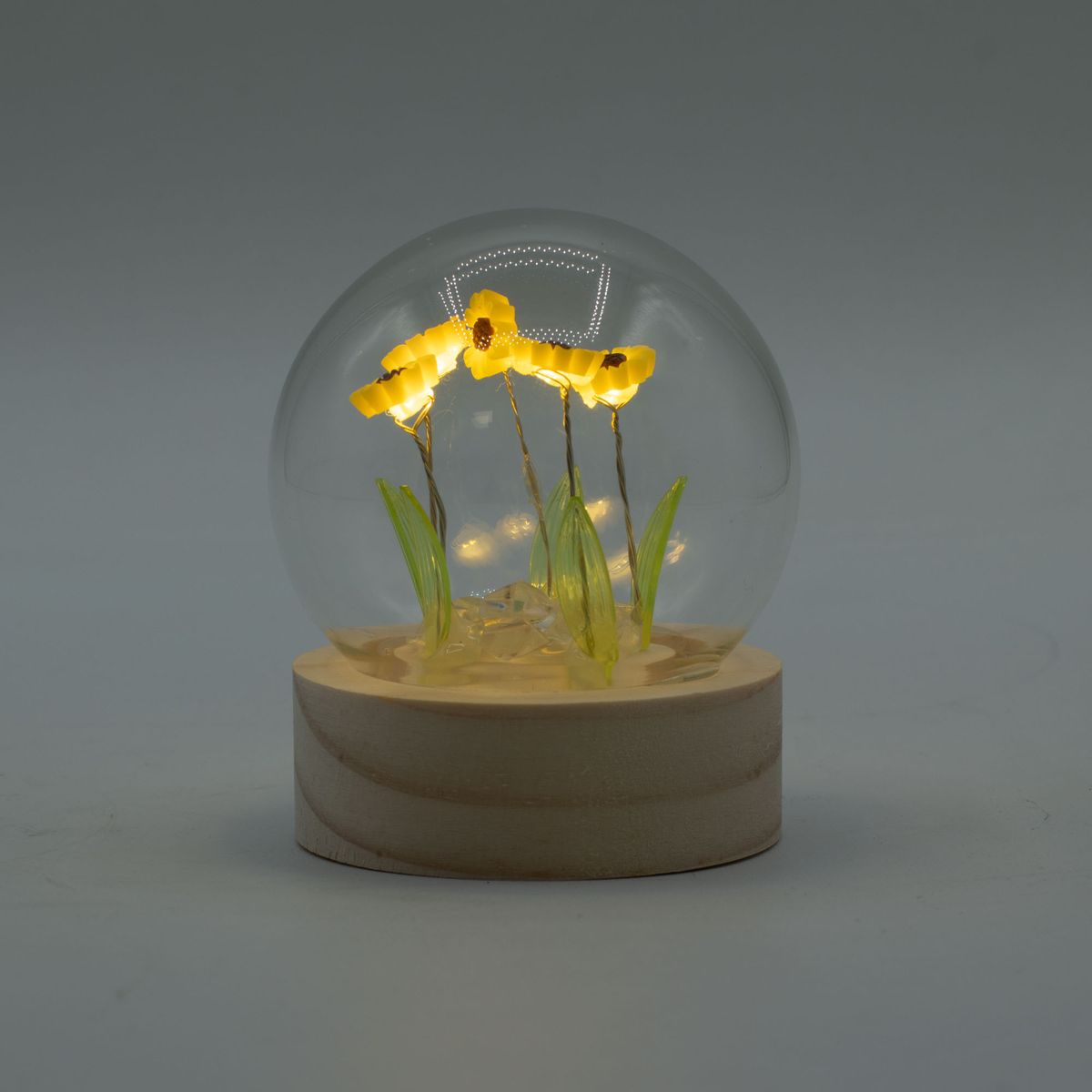 Floral Glow LED Garden Dome – 5 Sunflowers, Battery
