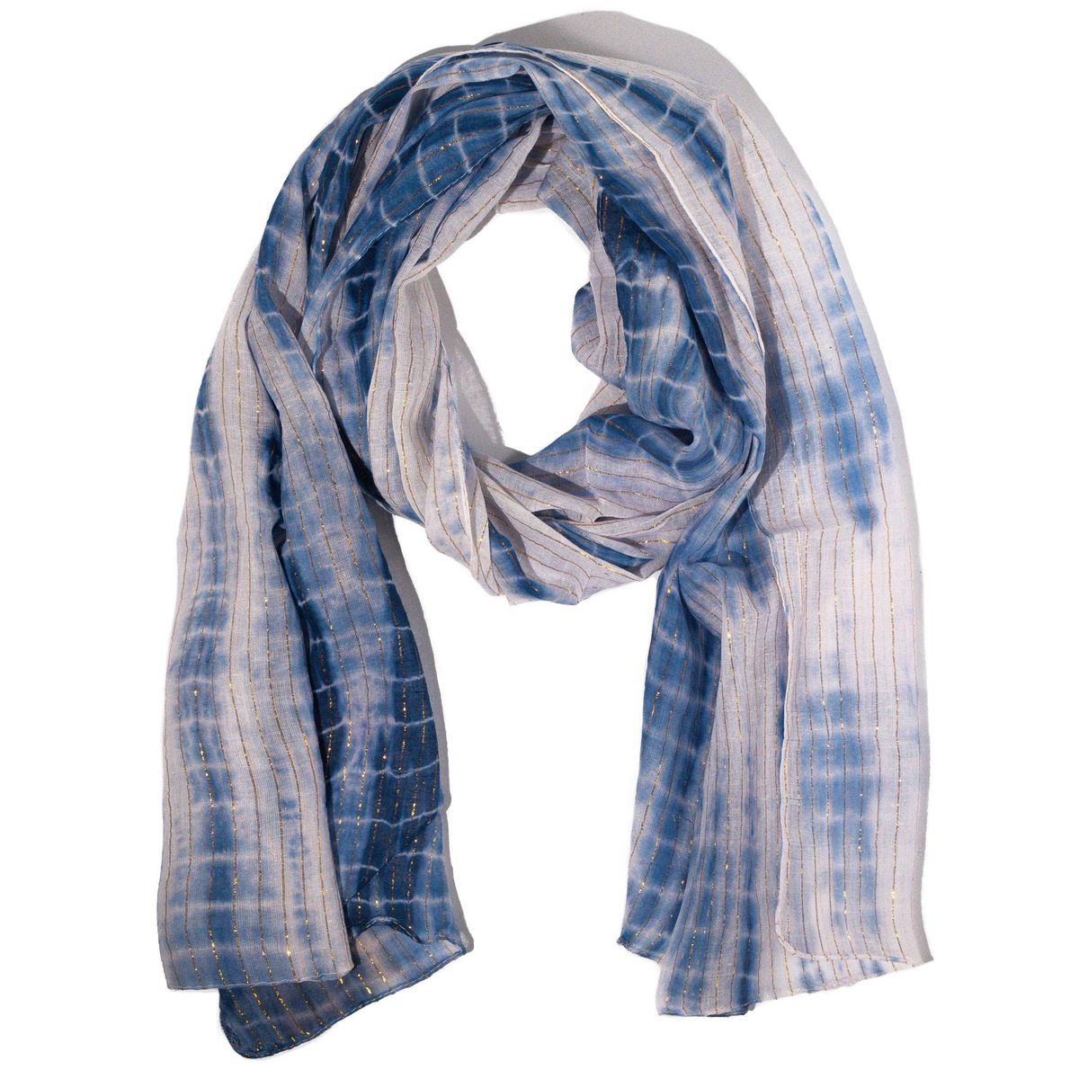 Nomad Sari Party Shine Scarf – Dusky Blue, 180x50cm