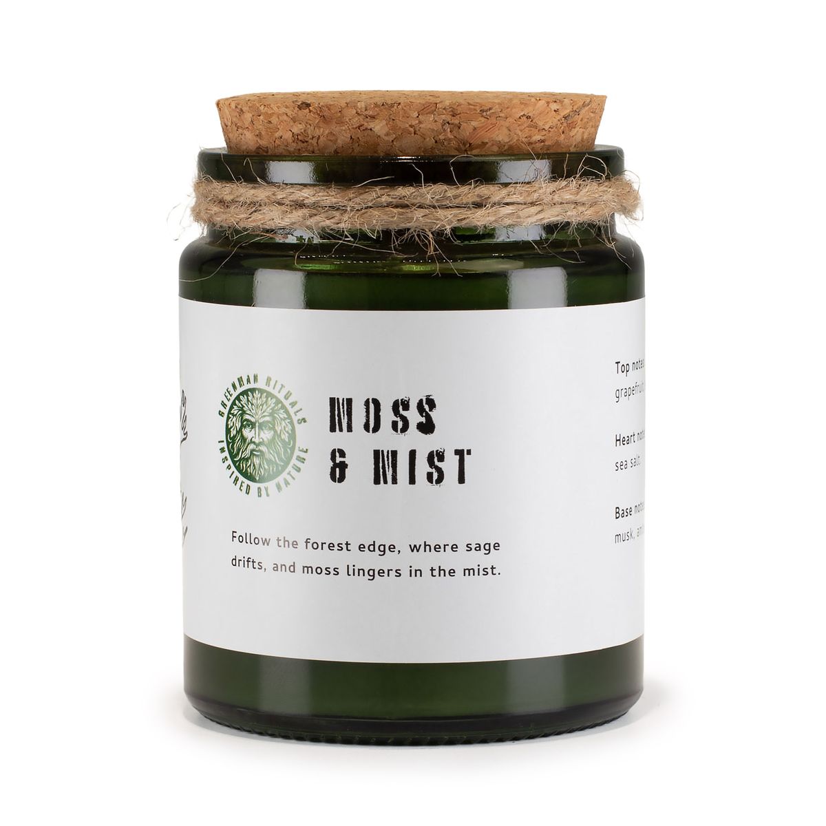 Greenman Wooden Wick Soy Candle – Moss & Mist