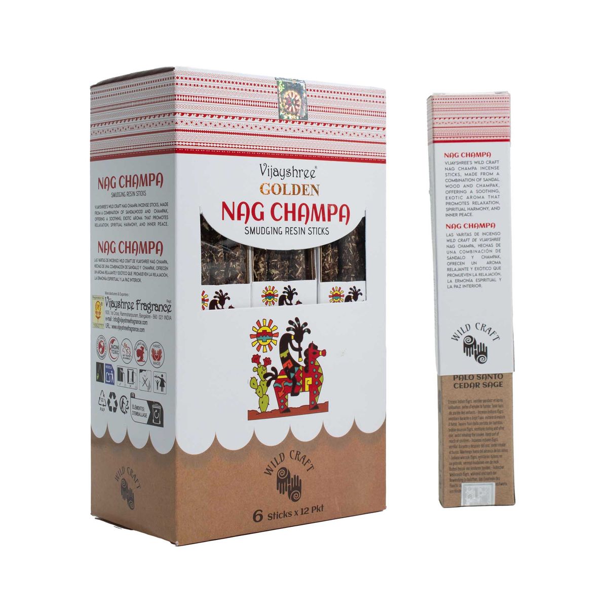 Golden Nag Champa Smudging Resin Sticks – 30g