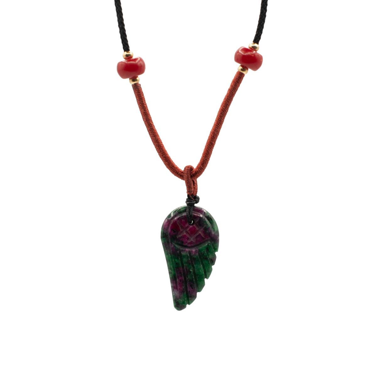 Gemstone Pendant on Cord Necklace – Morganite Angel Wing