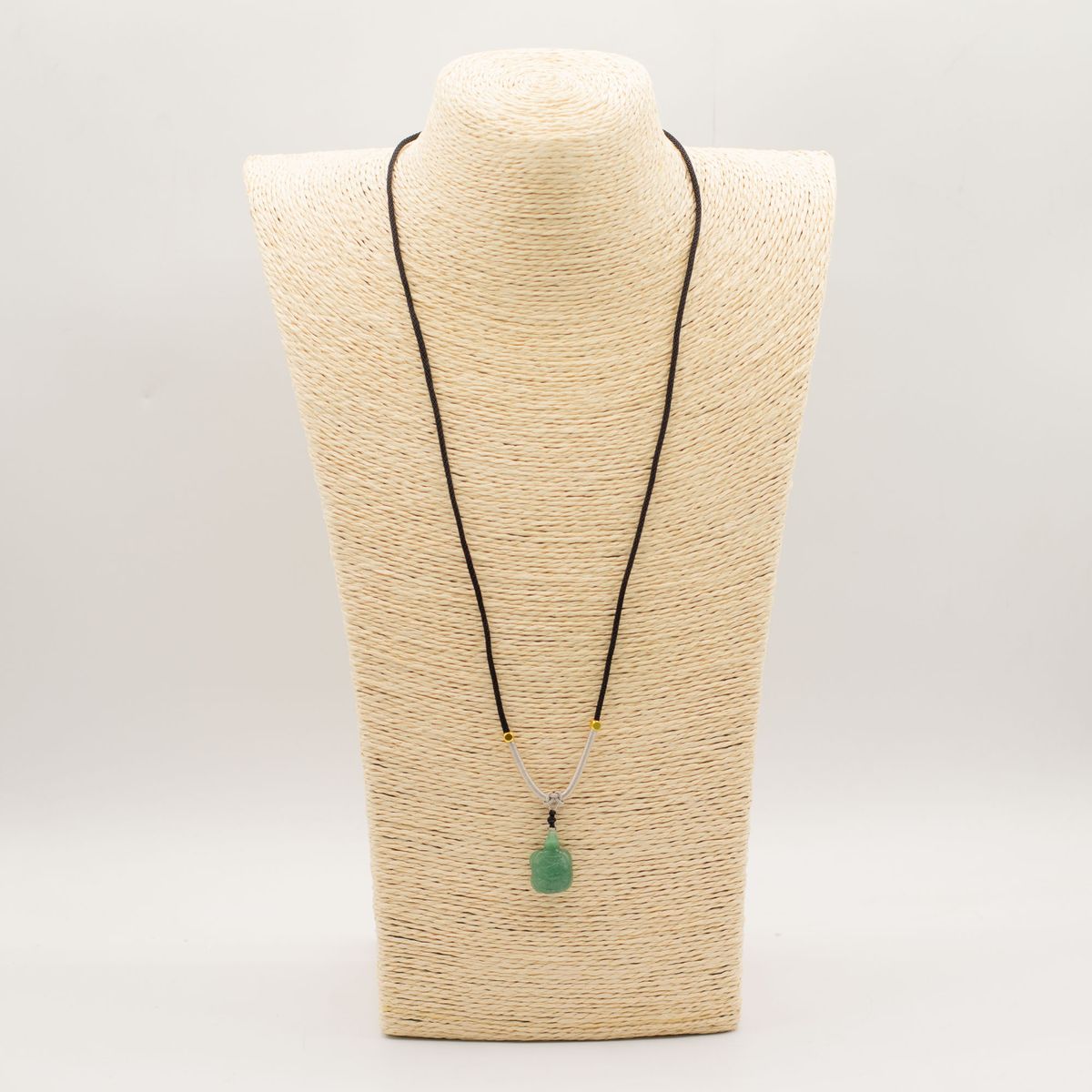 Gemstone Pendant on Cord Necklace – Jade Turtle