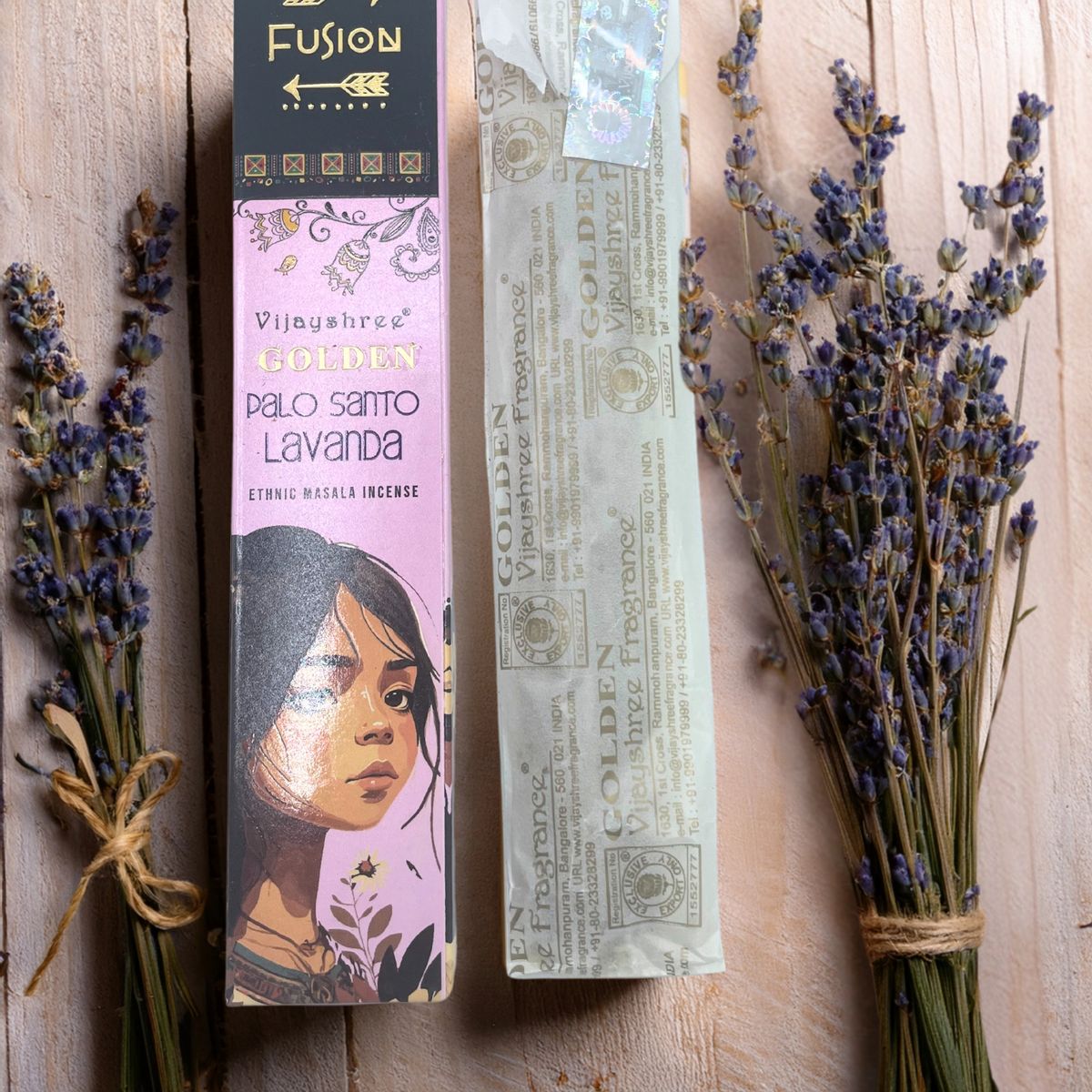 Golden Palo Santo & Lavender Incense Sticks – 15g