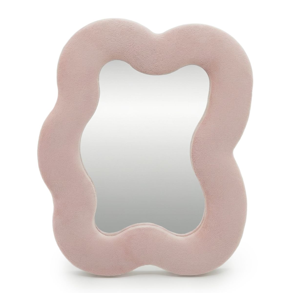Soft Squiggly Mirror – Square Pebble, Rose Blush, 22.5x27cm