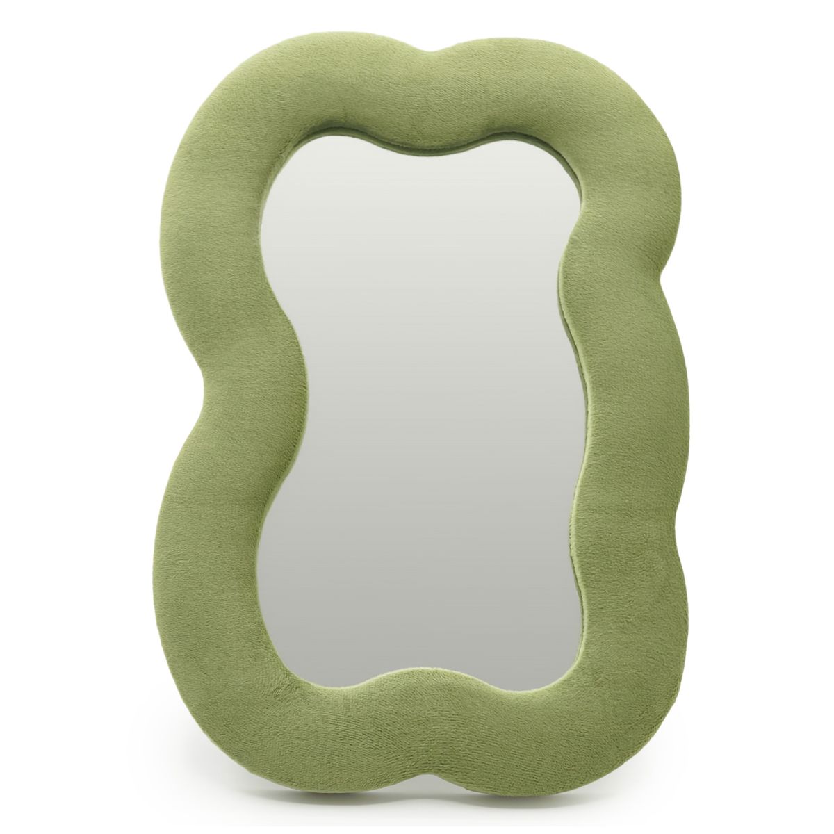 Soft Squiggly Mirror – Large Cloud, Moss Green, 33.4x23.5cm