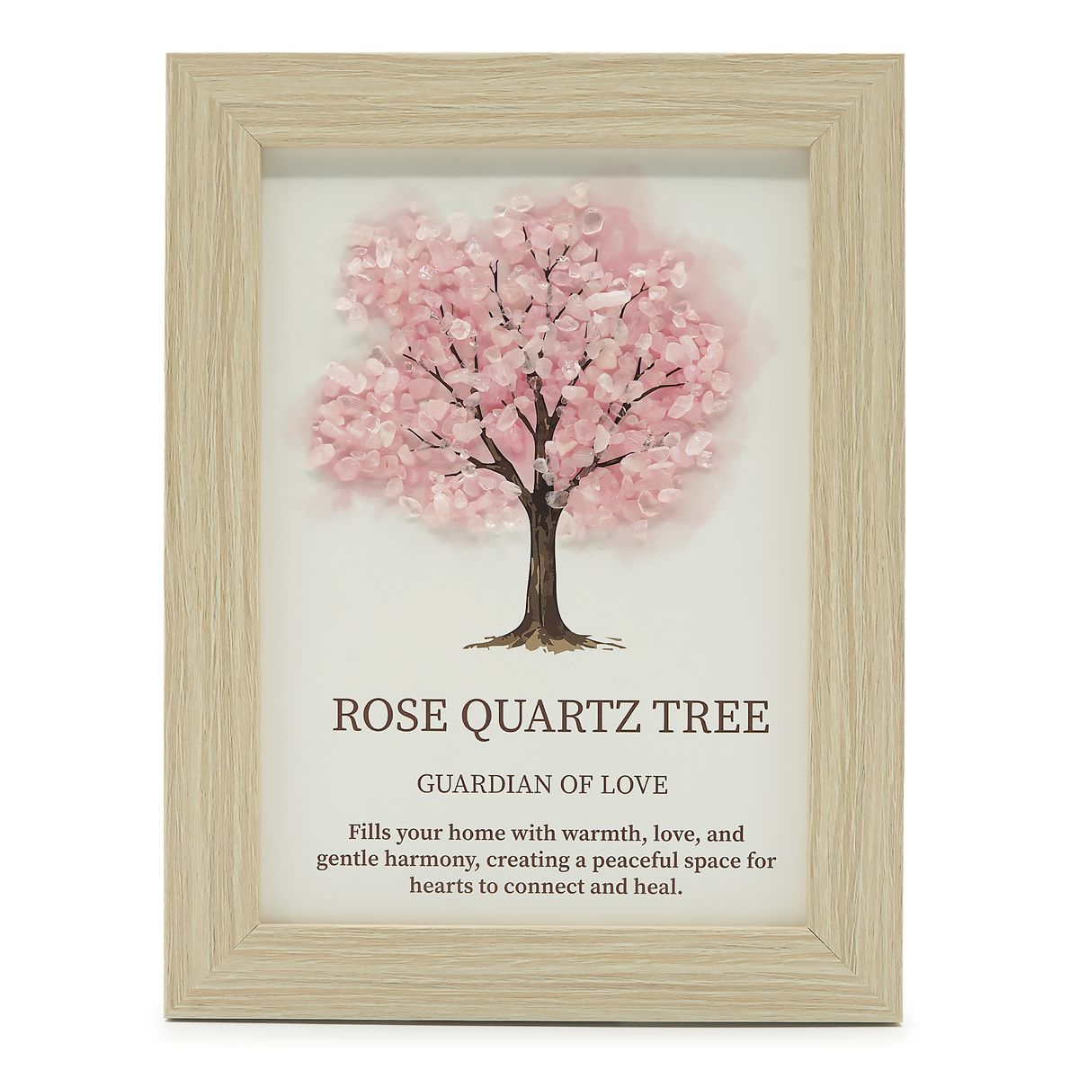 Tree of Life Gemstone Picture – Rose Quartz, 20 x 14.7cm