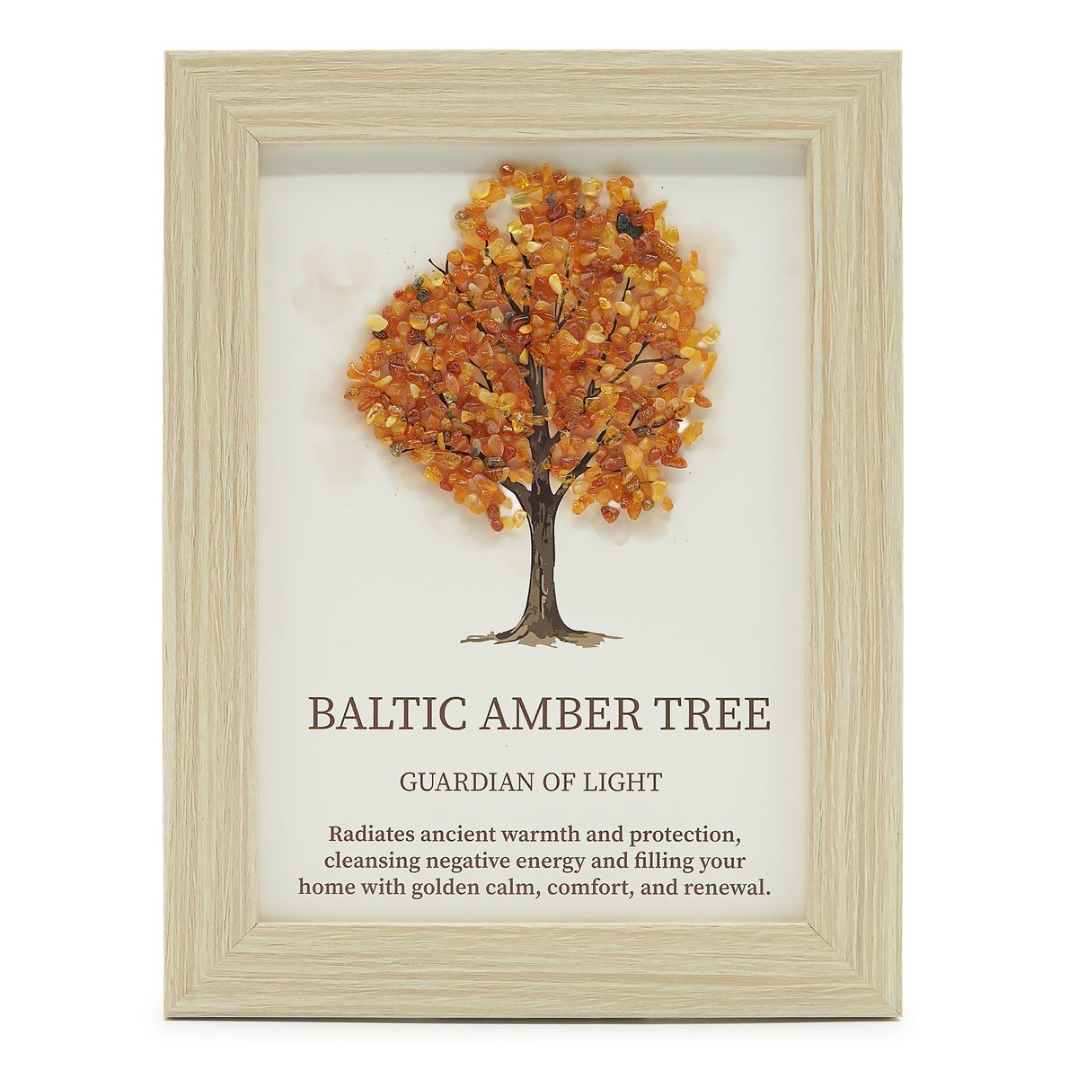 Tree of Life Gemstone Picture – Baltic Amber, 20 x 14.7cm