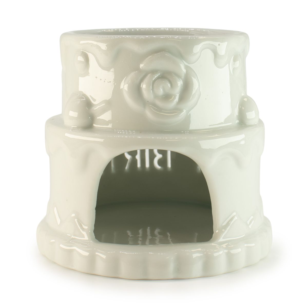 Ceramic Cake Oil Burner – Happy Birthday, White