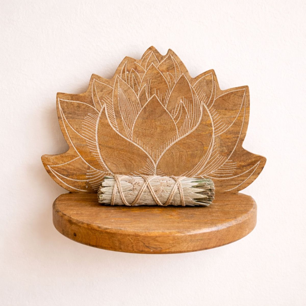 Lotus Wall Shelf – Whitewash