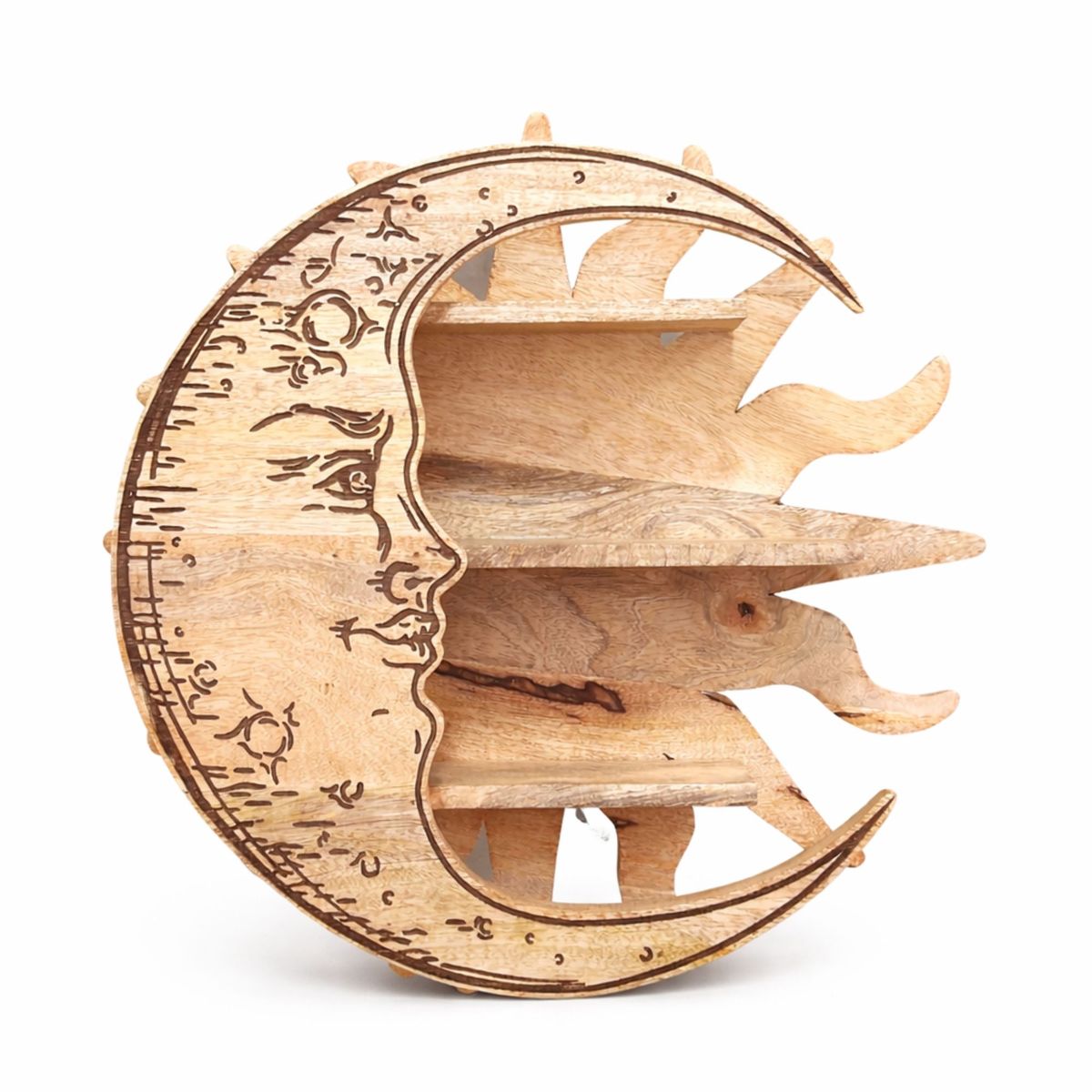 Sun Rays & Moon 3-Tier Wall Shelf