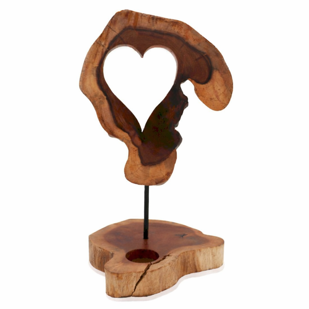 Wooden Candle Holder Sign – Heart