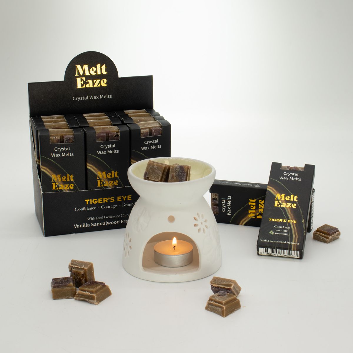 MeltEaze Tiger's Eye Strength Wax Melts – Vanilla Sandalwood, 50g
