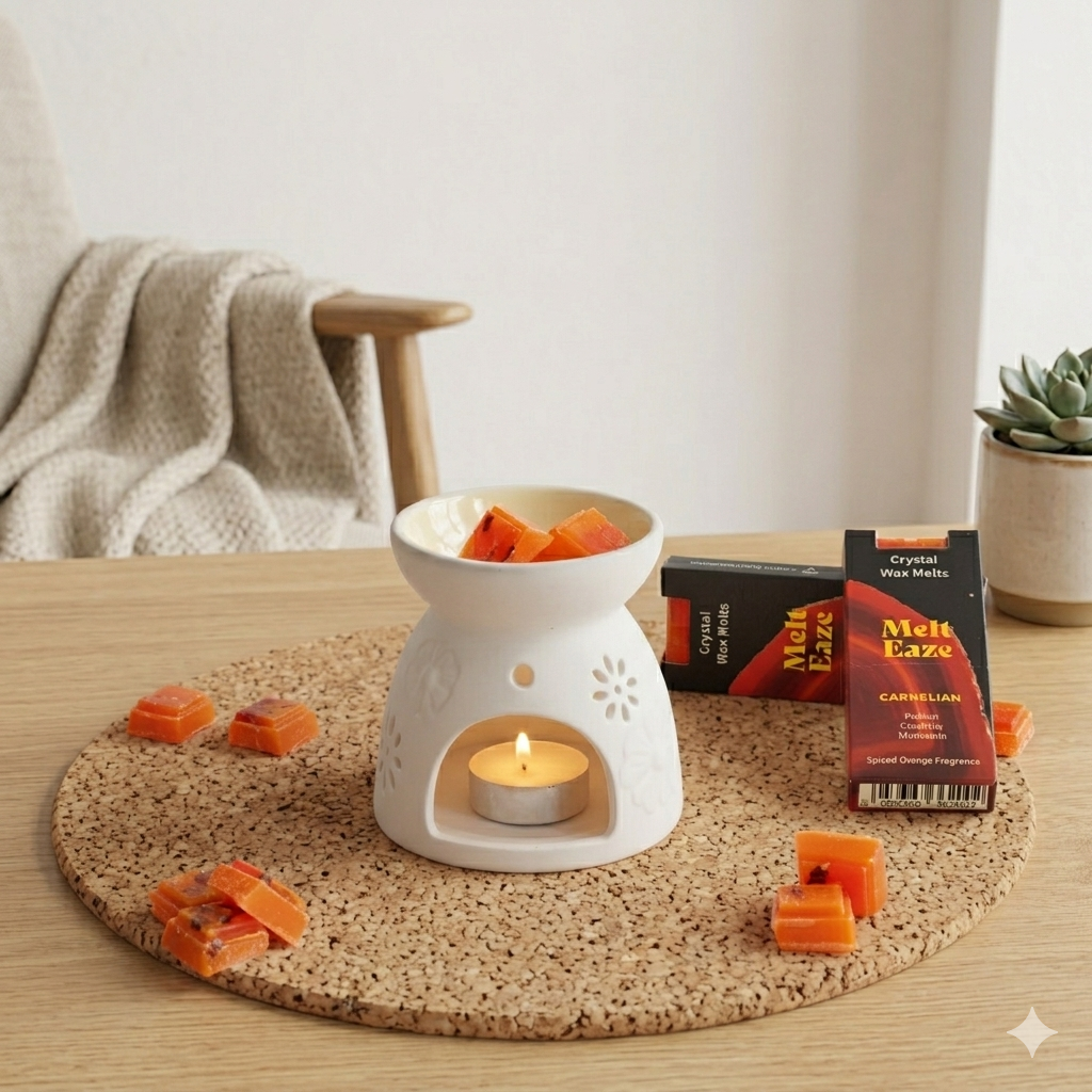 MeltEaze Carnelian Fire Wax Melts – Spiced Orange, 50g