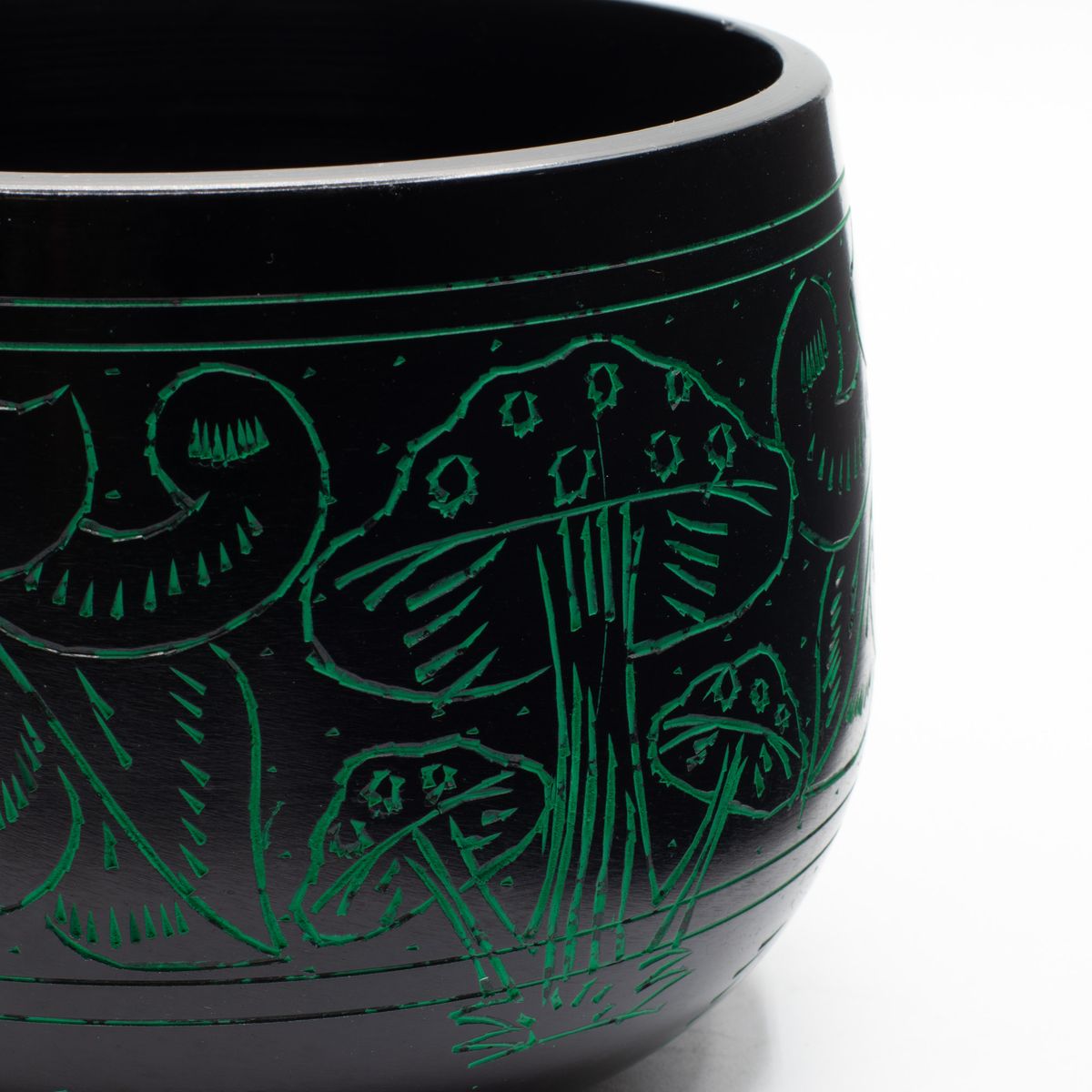 Mushroom Cauldron Singing Bowl – Green, 15cm