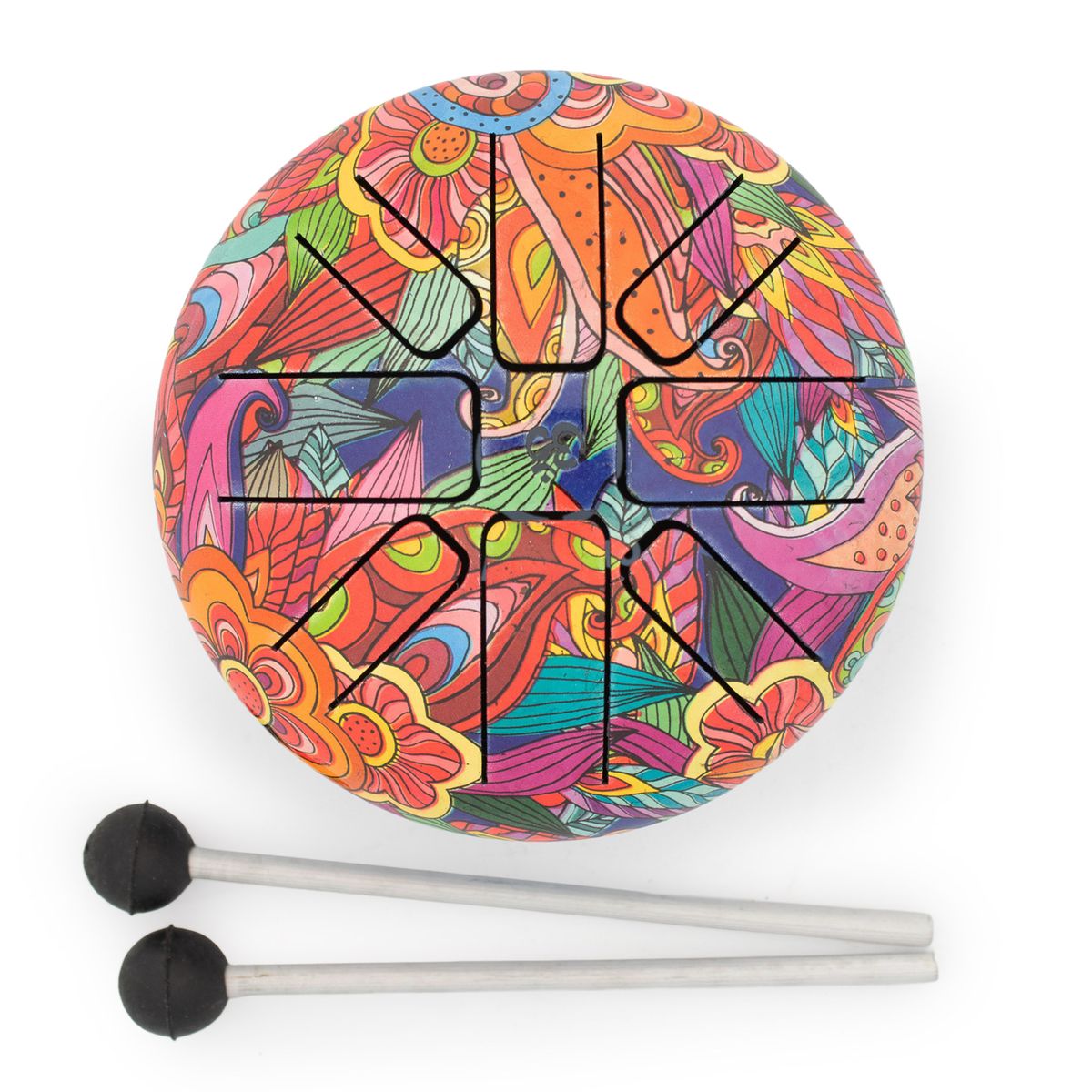 Happy Drum Tongue Drum – Small, Psychedelic, 13 x 9cm