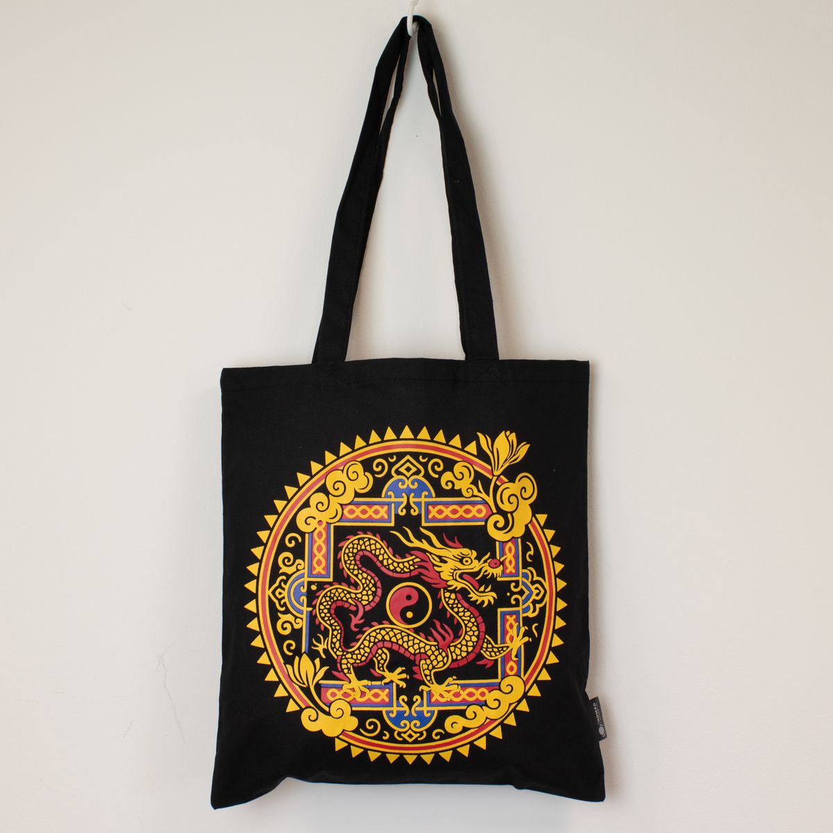 Iconic Classic Tote Bag – Dragon Yin & Yang, Black