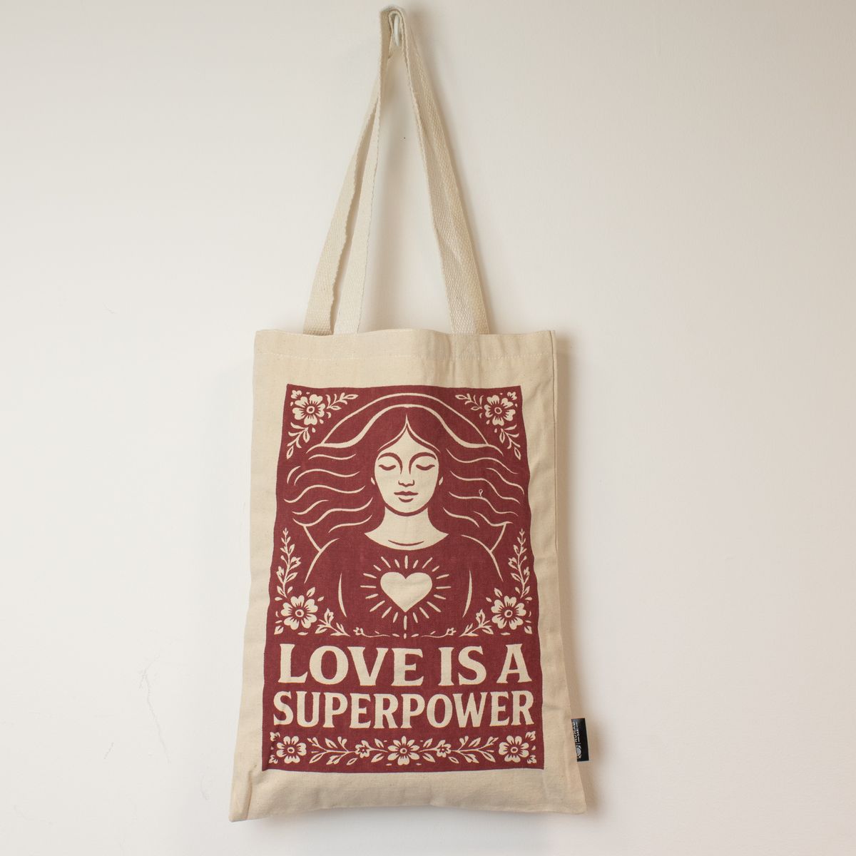 Nomad Sari Iconic Toni Tote Bag – Love Is a Super Power
