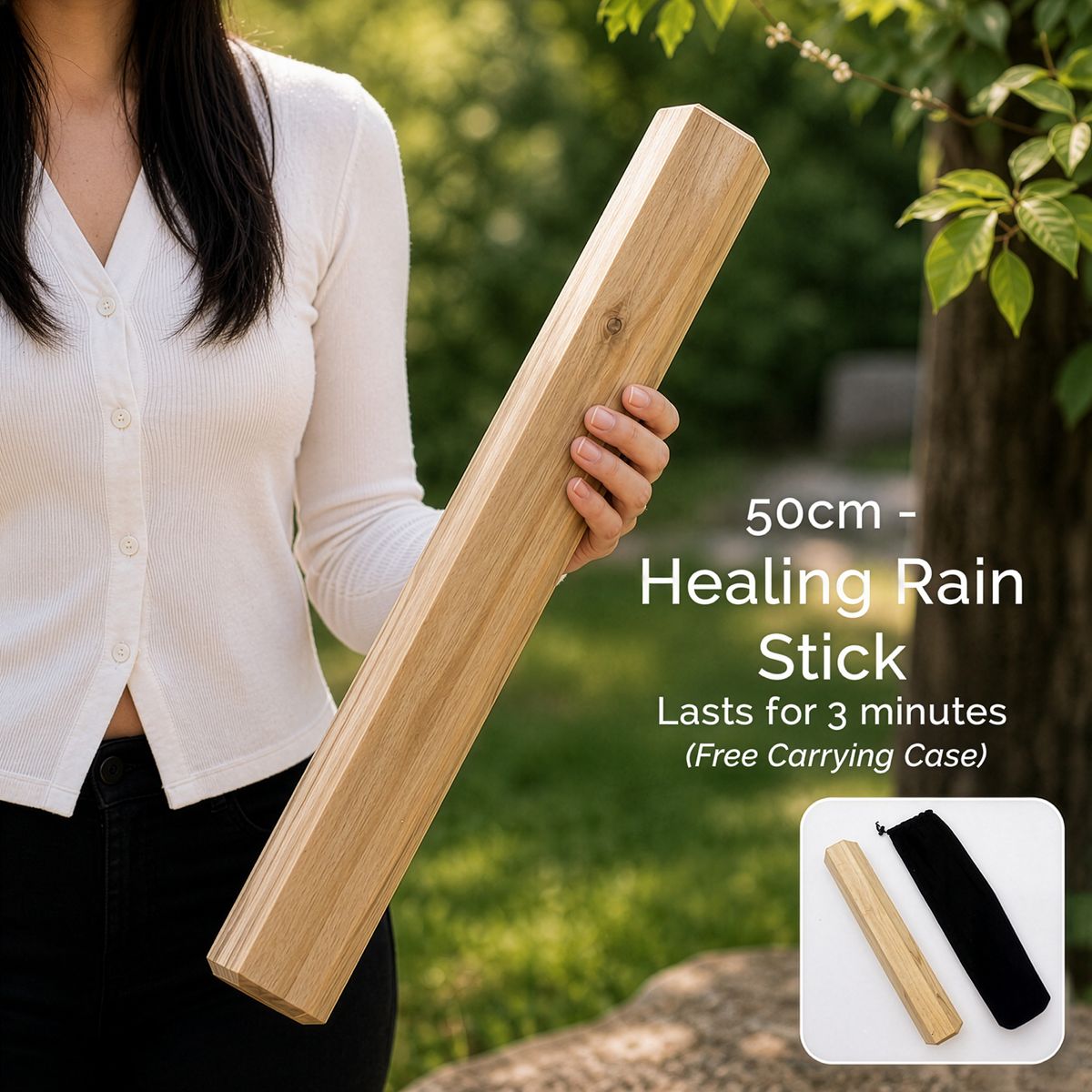 Manglid Wood Rainstick – 50cm