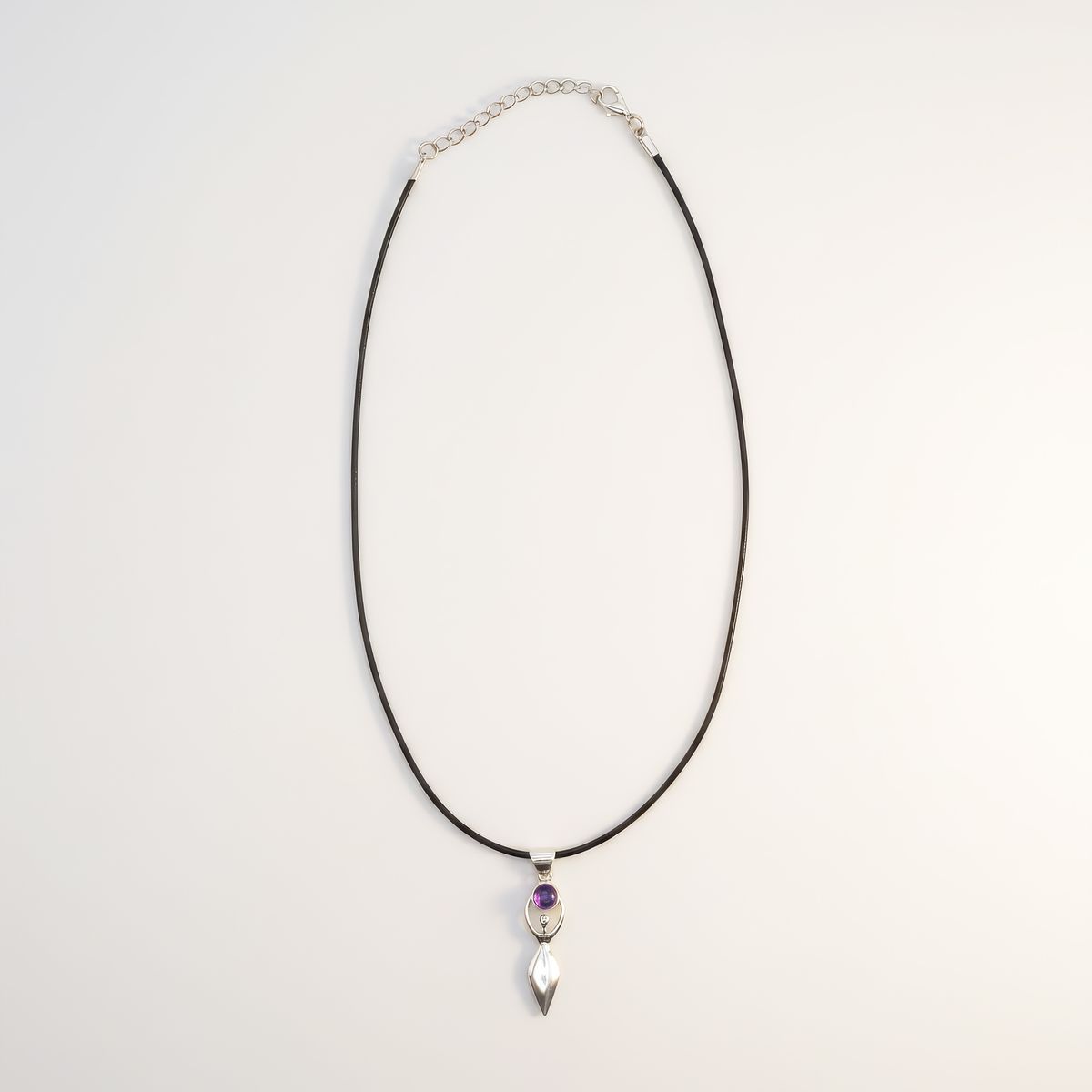 Silver Plated Goddess Amethyst Pendant – 45cm Cord
