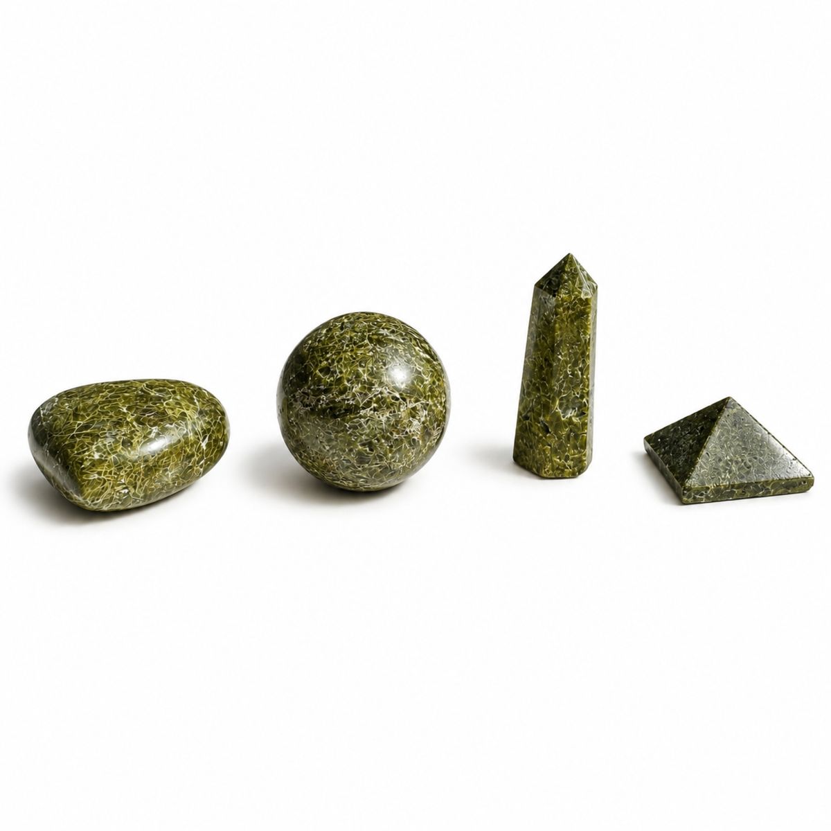 Gemstone Shapes Set of 4 – Epidote
