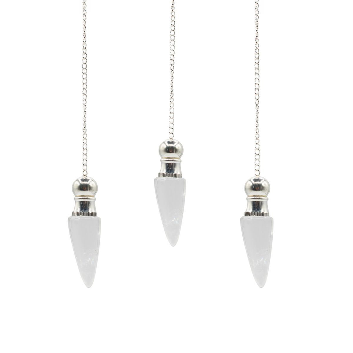 Discovery of Truth Cavity Pendulum – Clear Quartz, Silver Plated