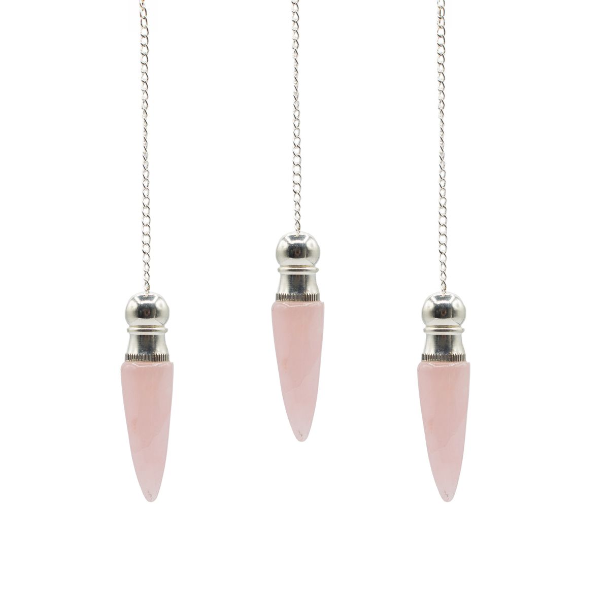 Discovery of Truth Cavity Pendulum – Rose Quartz, Silver Plated