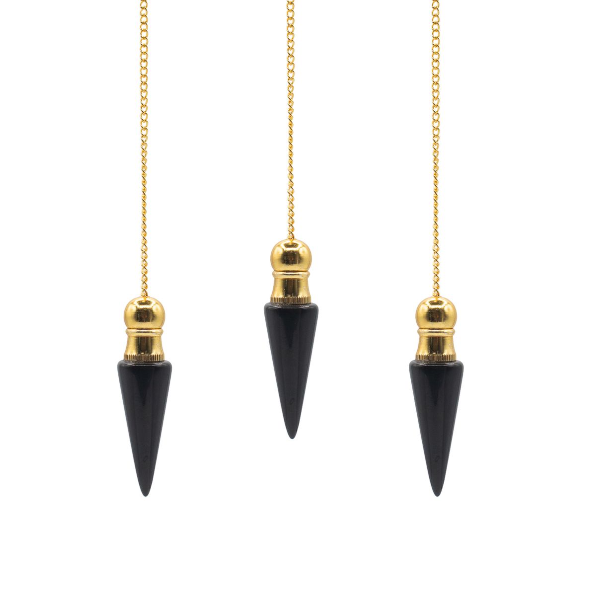 Discovery of Truth Cavity Pendulum – Black Agate, Gold Plated