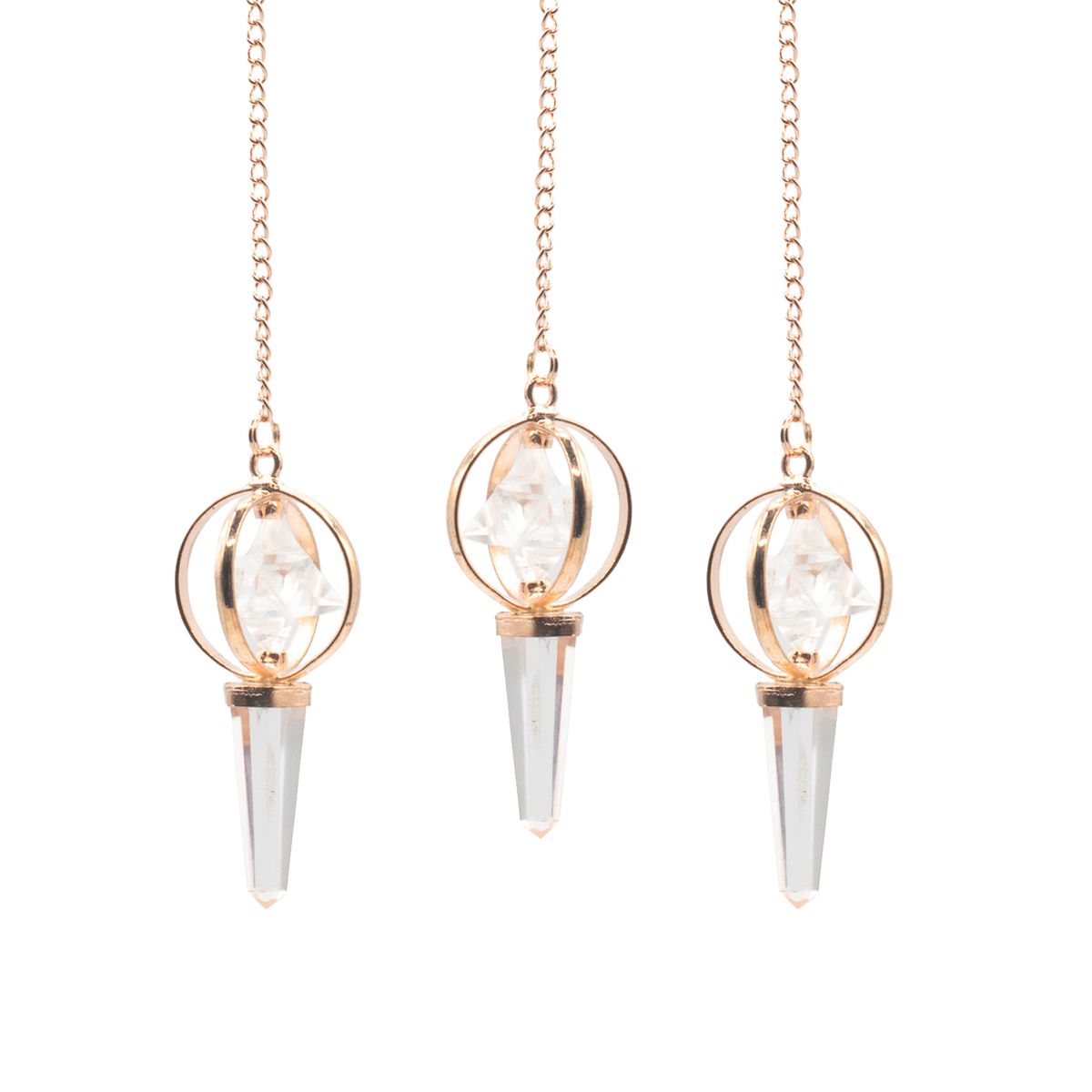 Stellar Gateway Merkaba Copper Pendulum – Clear Quartz