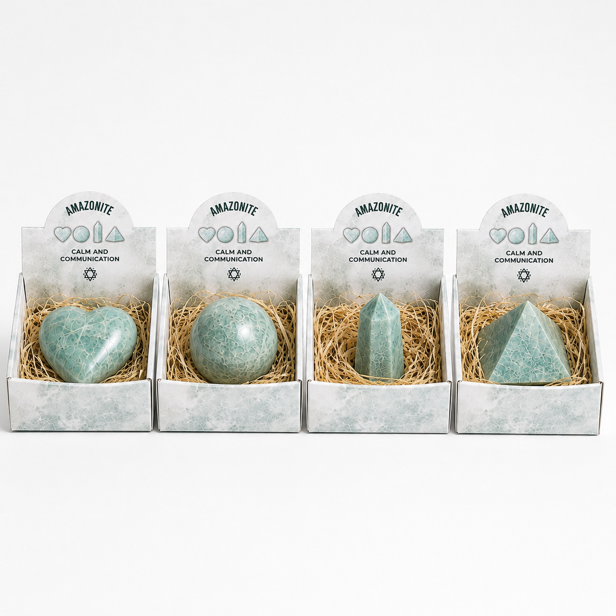 Gemstone Shapes Set of 4 – Amazonite