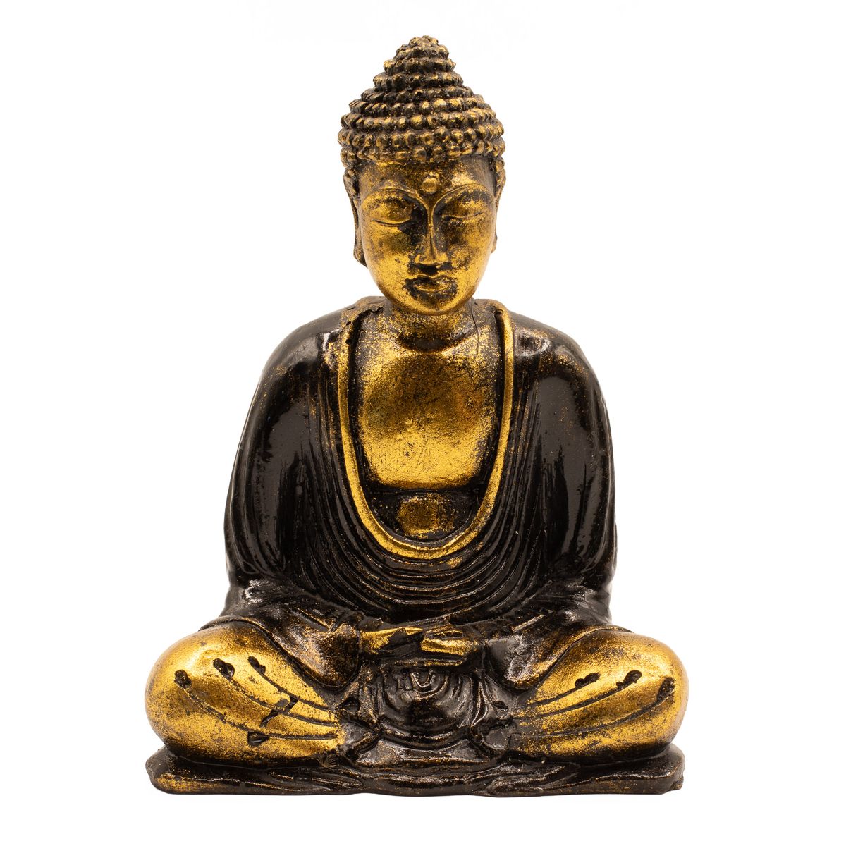 Black & Gold Buddha Statue – Medium