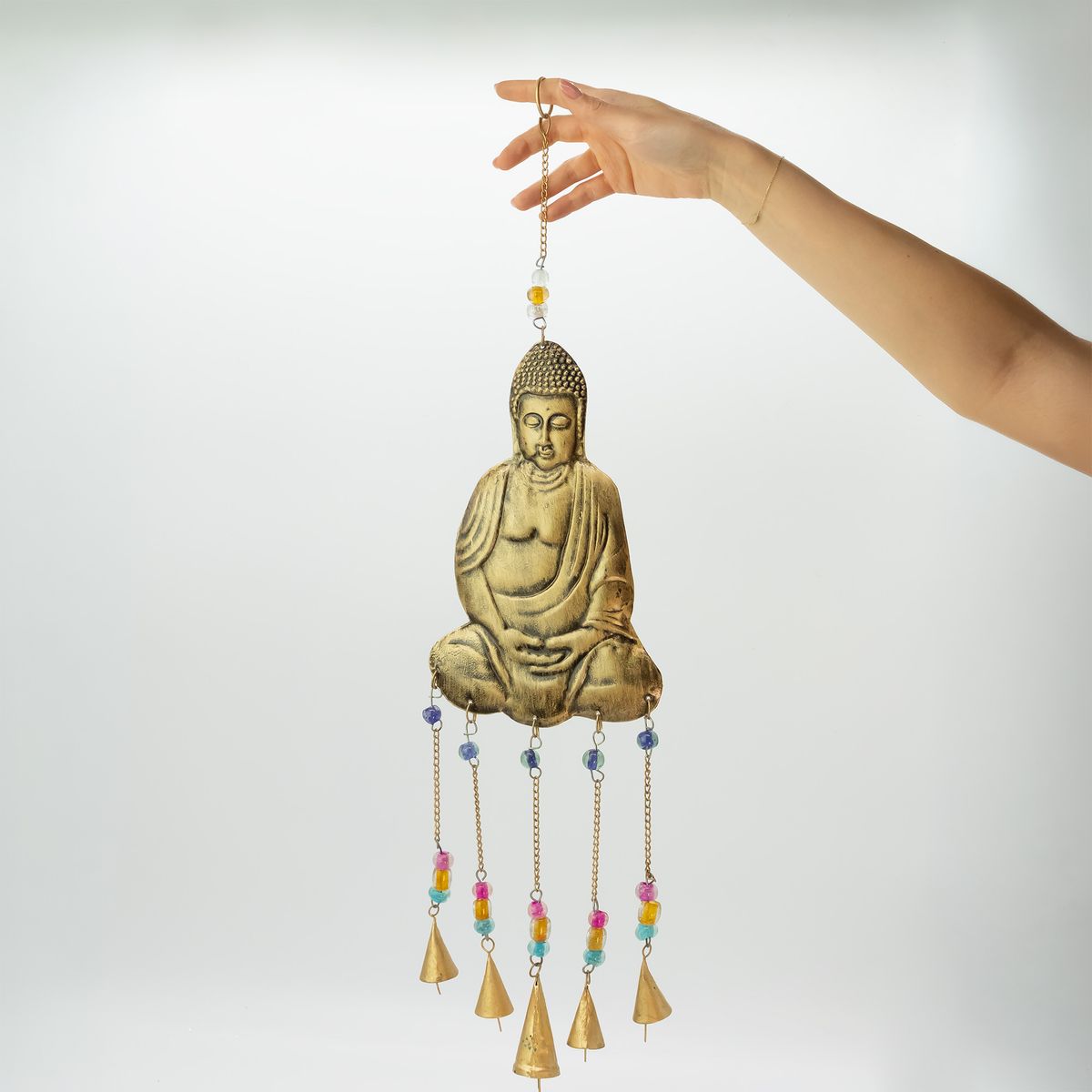 Indian Wind Chime – Large Buddha, 5 Bells