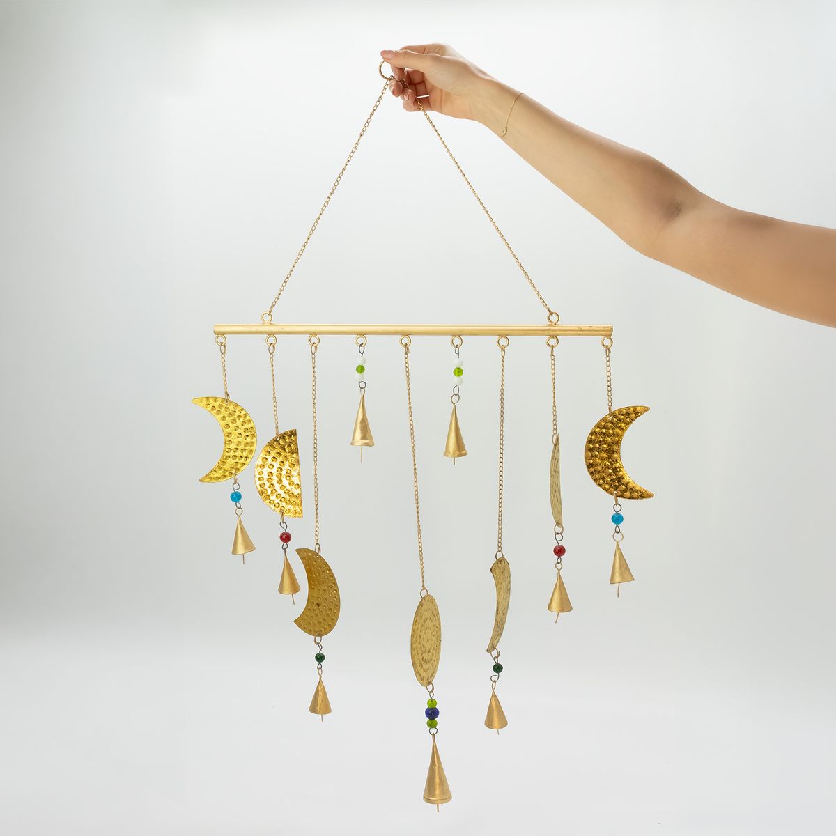 Indian Wind Chime – Brass Moon Phases