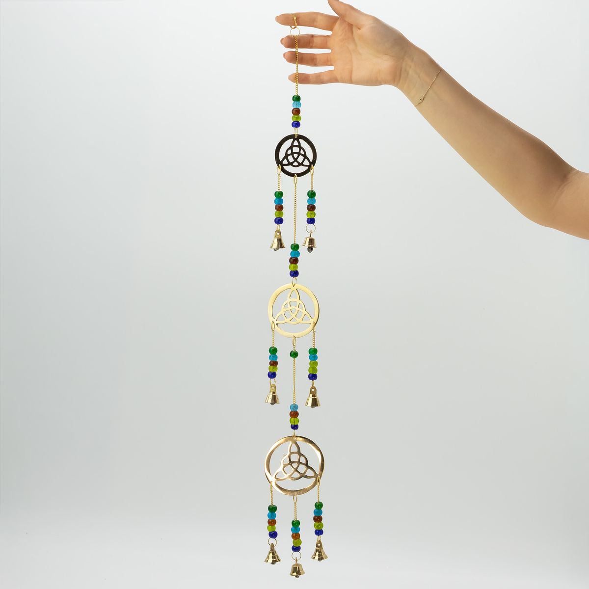 Indian Wind Chime – Brass Celtic Drop, 7 Bells