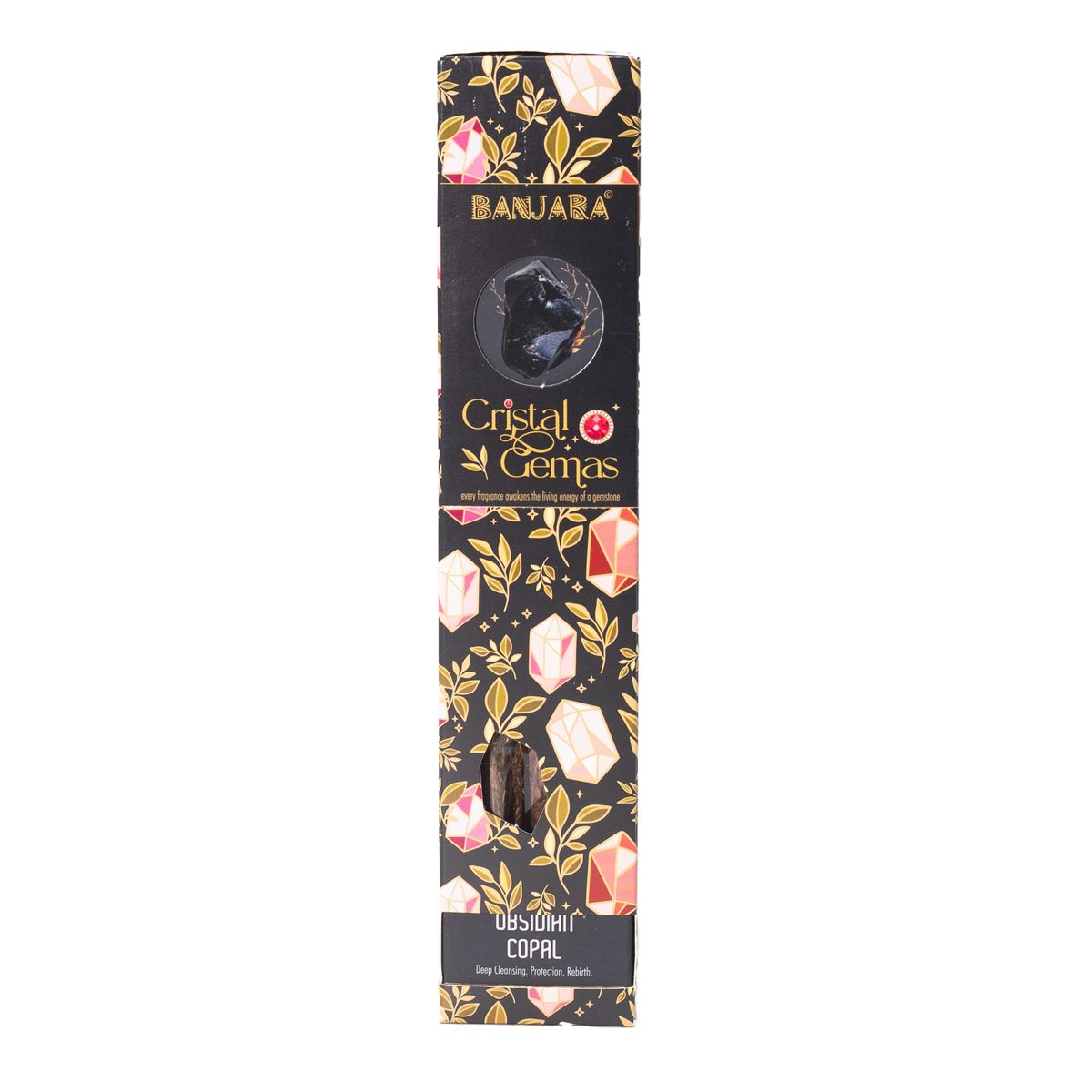 Banjara Cristal Gemas Incense Sticks – Obsidian Copal