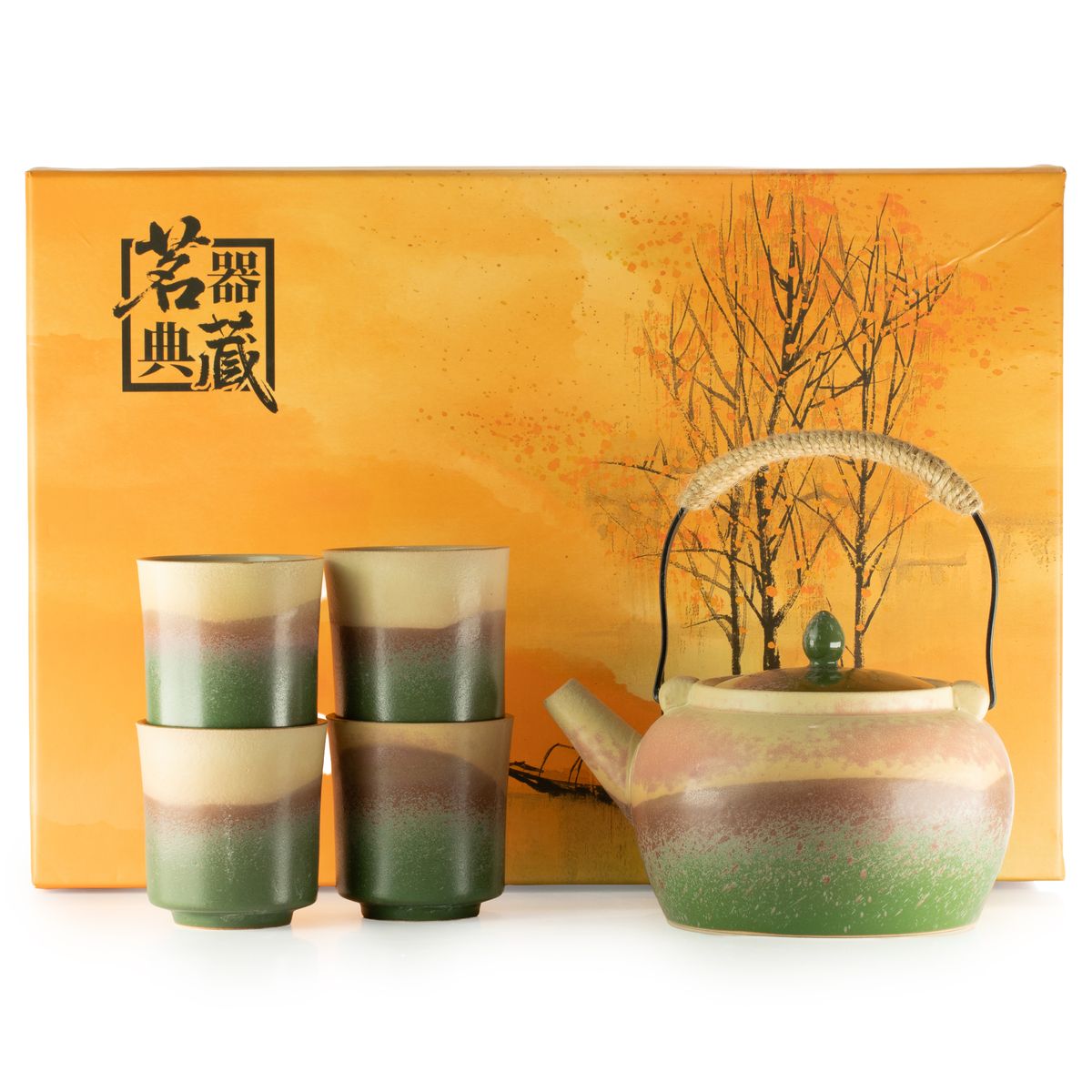 Japanese Kyusu Style Green Tea Set – Four Cups
