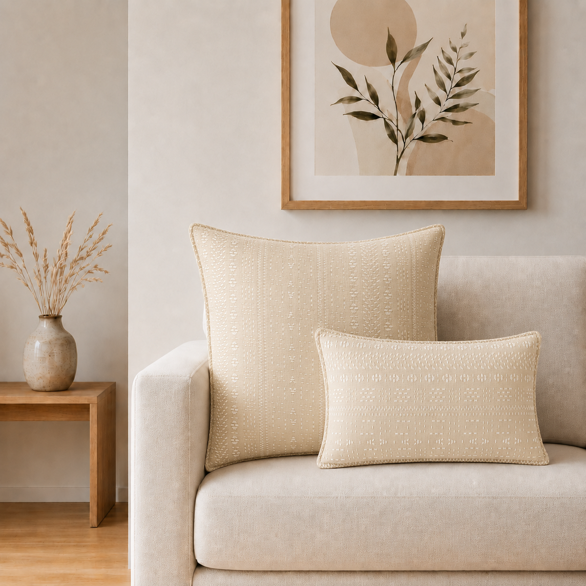 Classic Cushion Cover – Soft Stone, Jumbo 60 x 60cm