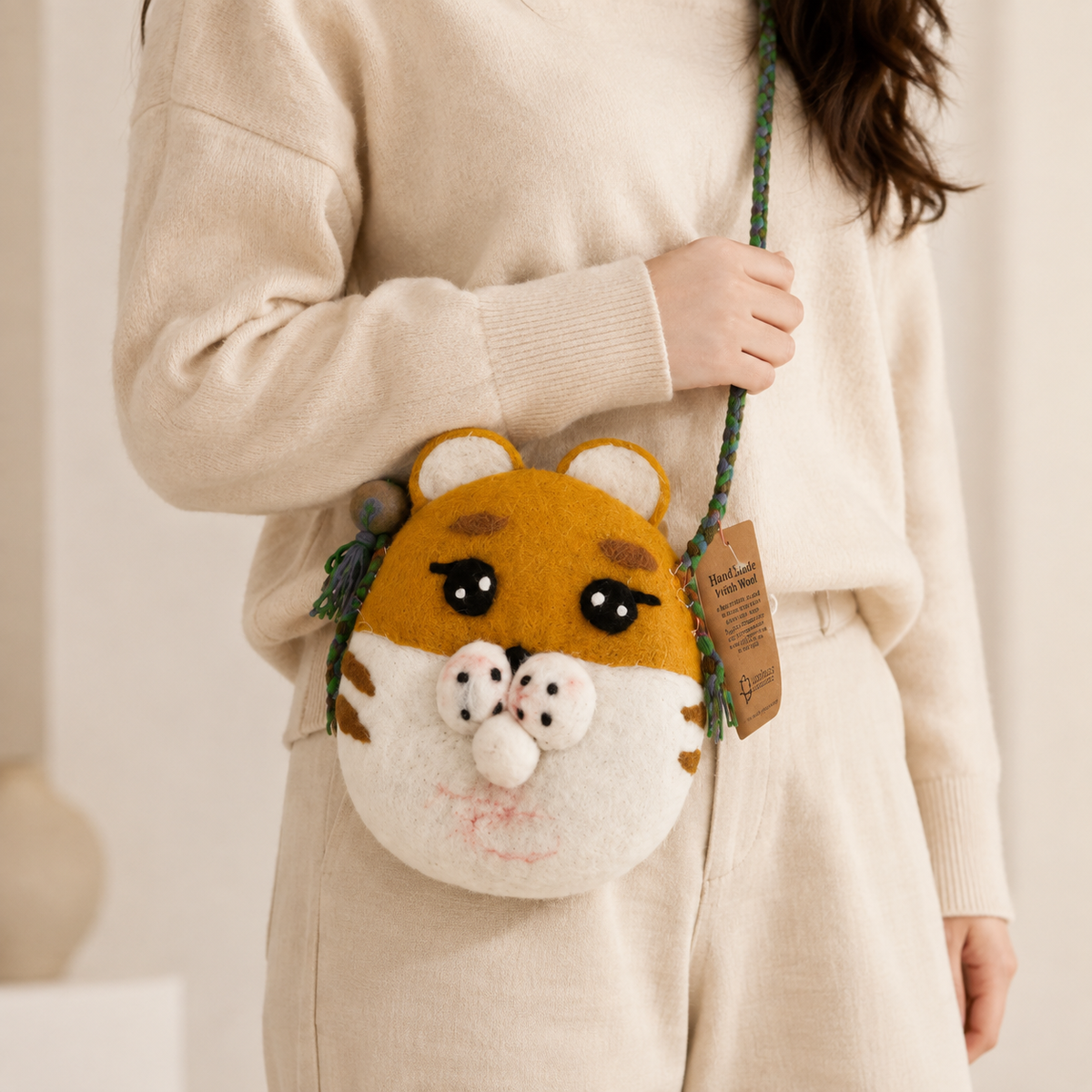 Felted Animal Bag – Tiger