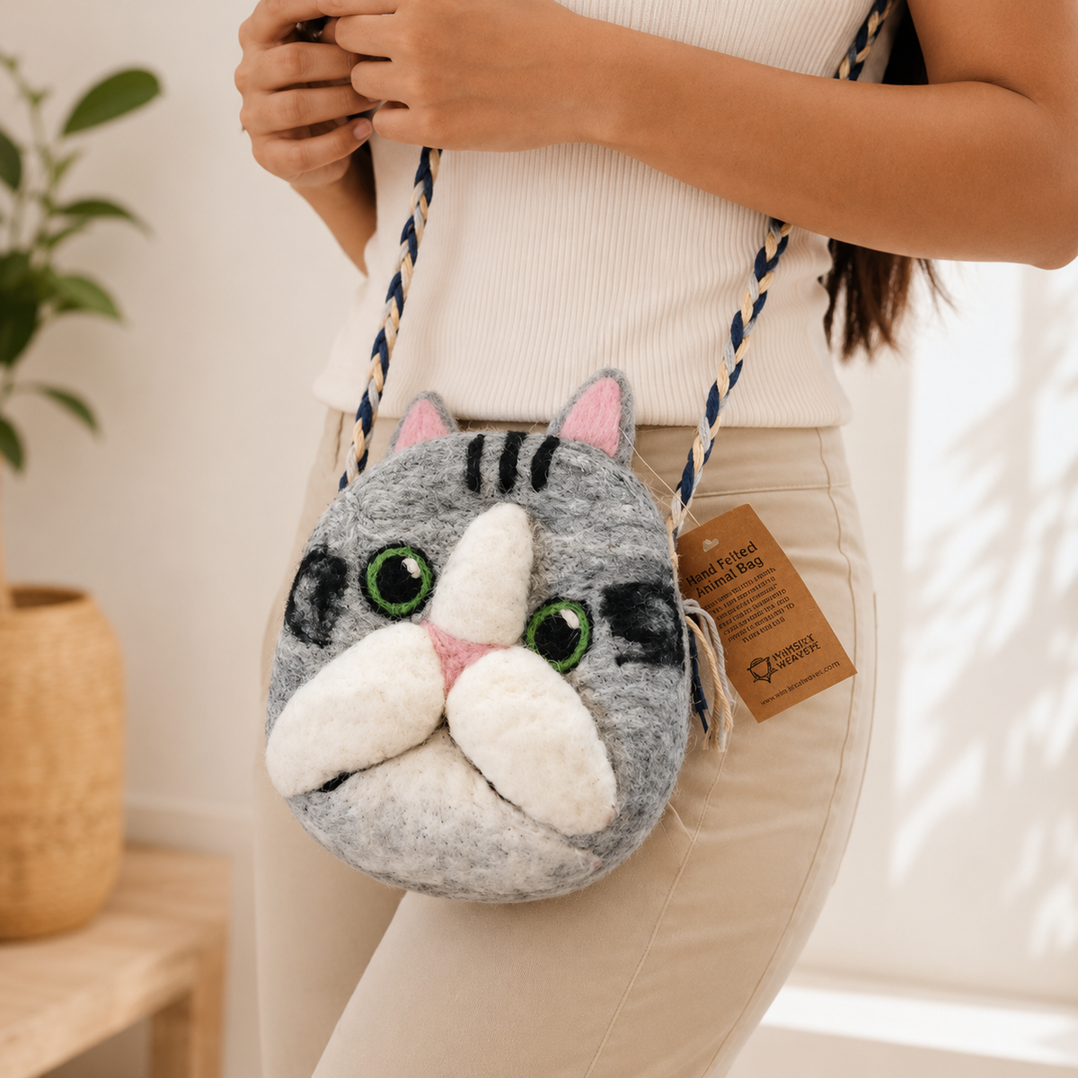 Felted Animal Bag – Cat