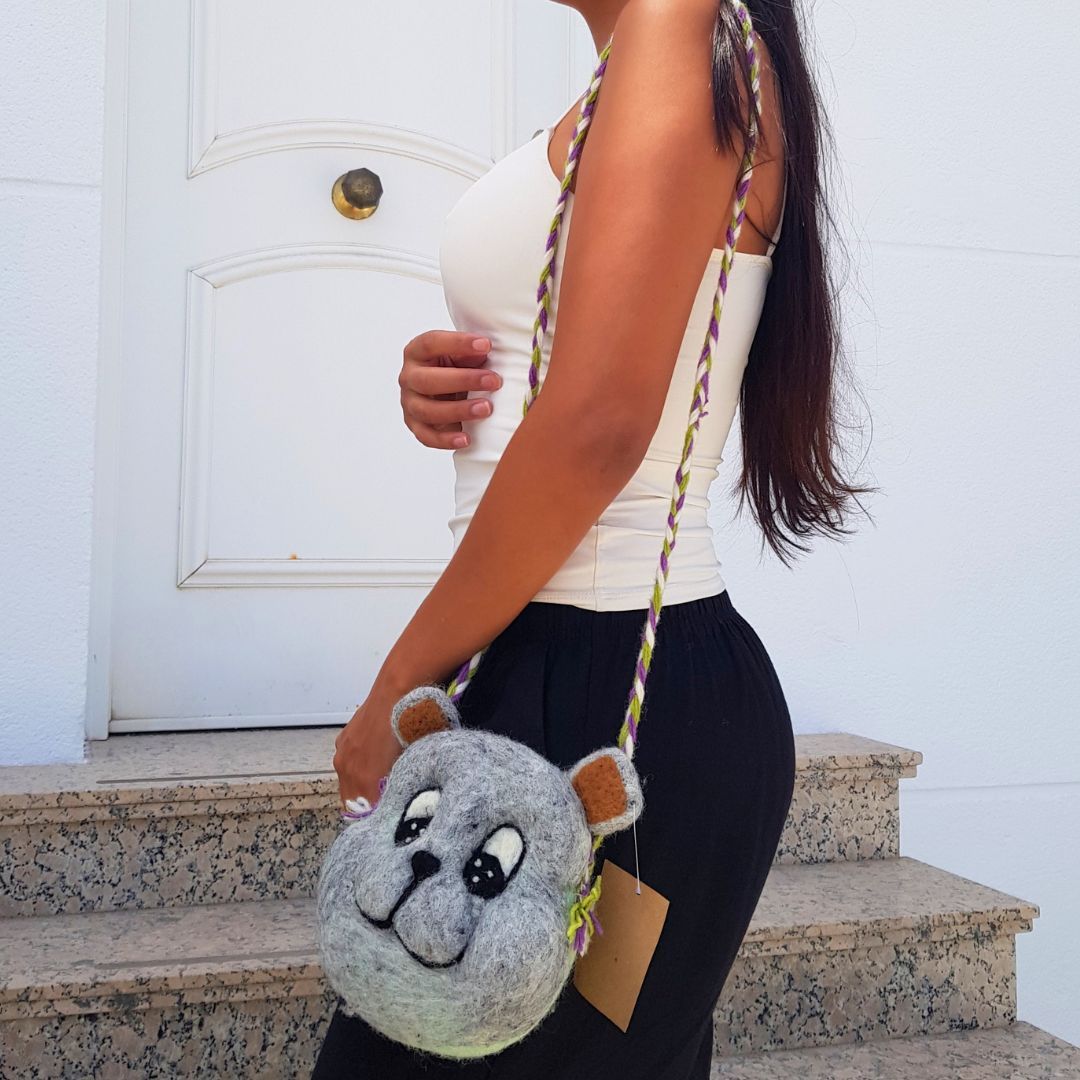 Felted Animal Bag – Bear
